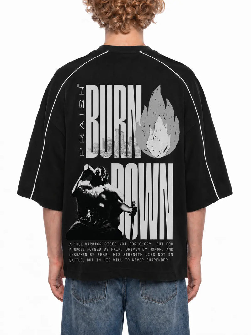 PRAISH Burn Down Boxy T-Shirt: A Bold Graphic Tee Built for Modern Streetwear