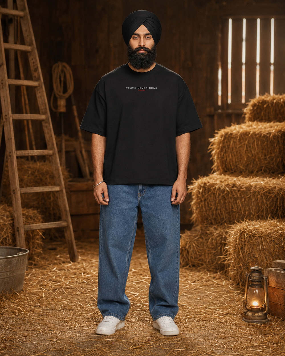 Jaswant Singh Khalra Oversized Heavyweight Graphic T-Shirt alternate view | PRAISH streetwear