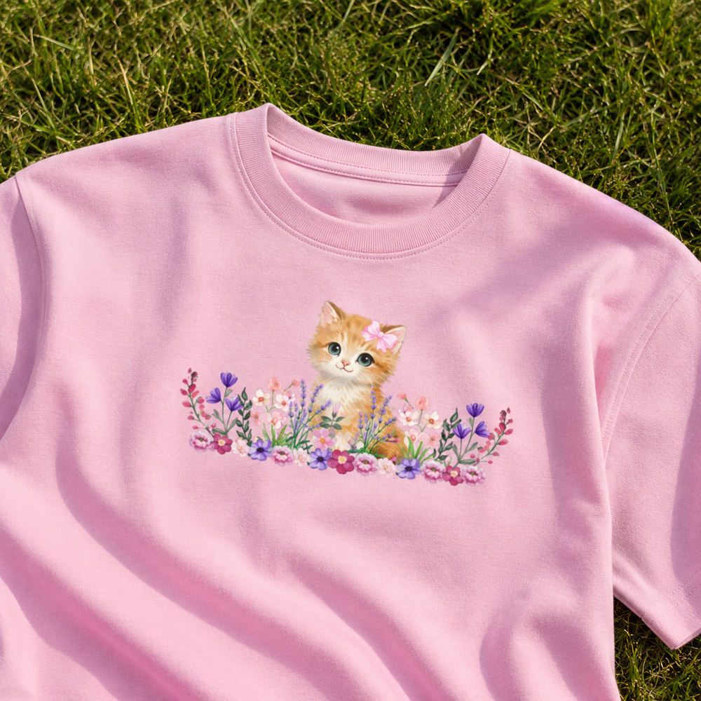 Kitty Garden Cotton Boxy T-Shirt additional view | PRAISH streetwear