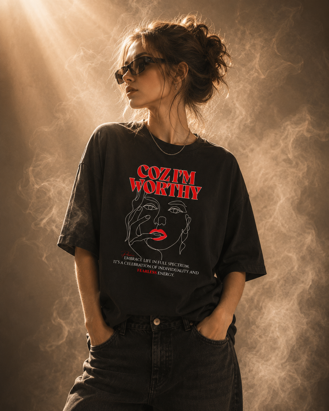 Worthy Premium Cotton Boxy Graphic T-Shirt | PRAISH premium streetwear clothing