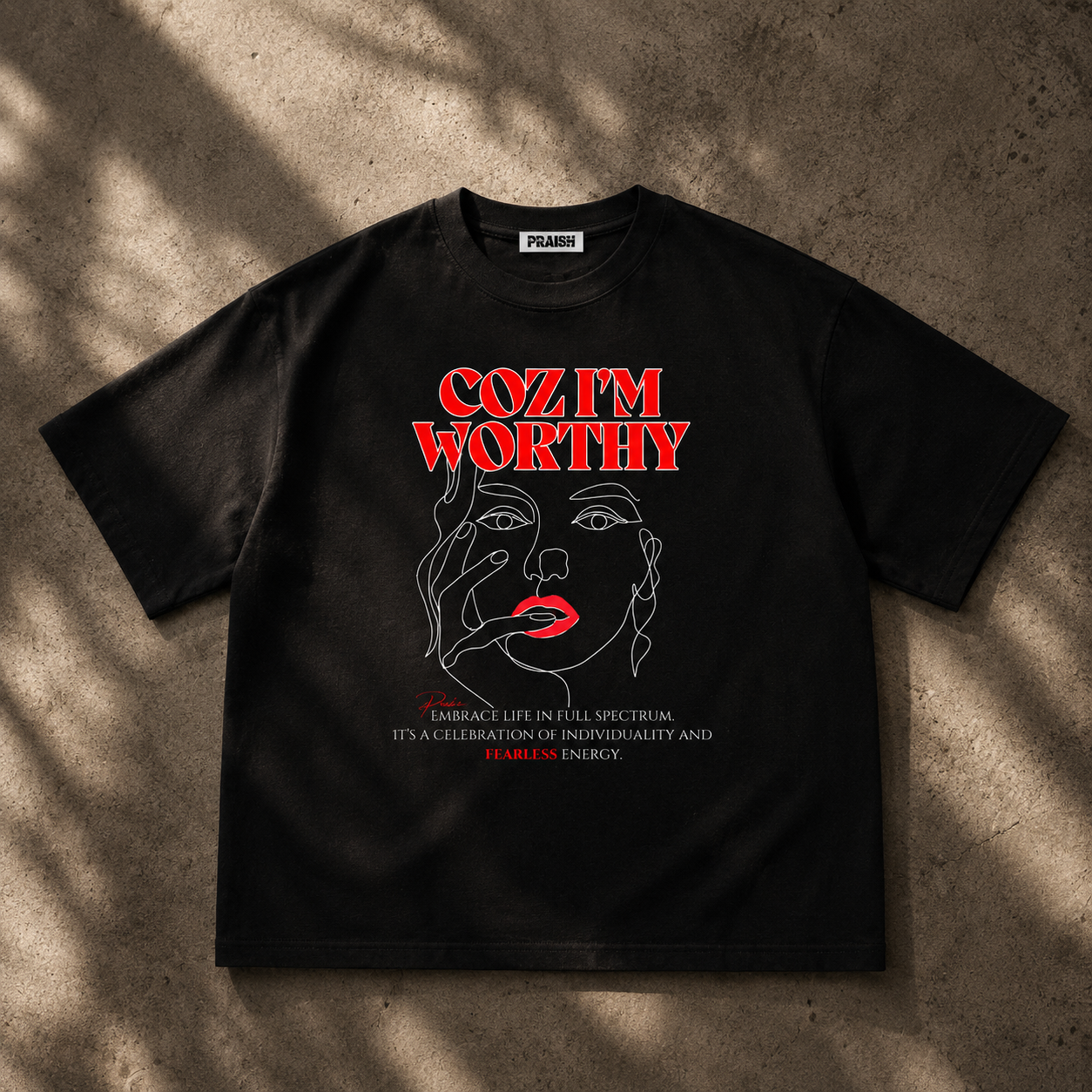 Worthy Premium Cotton Boxy Graphic T-Shirt | PRAISH premium streetwear clothing