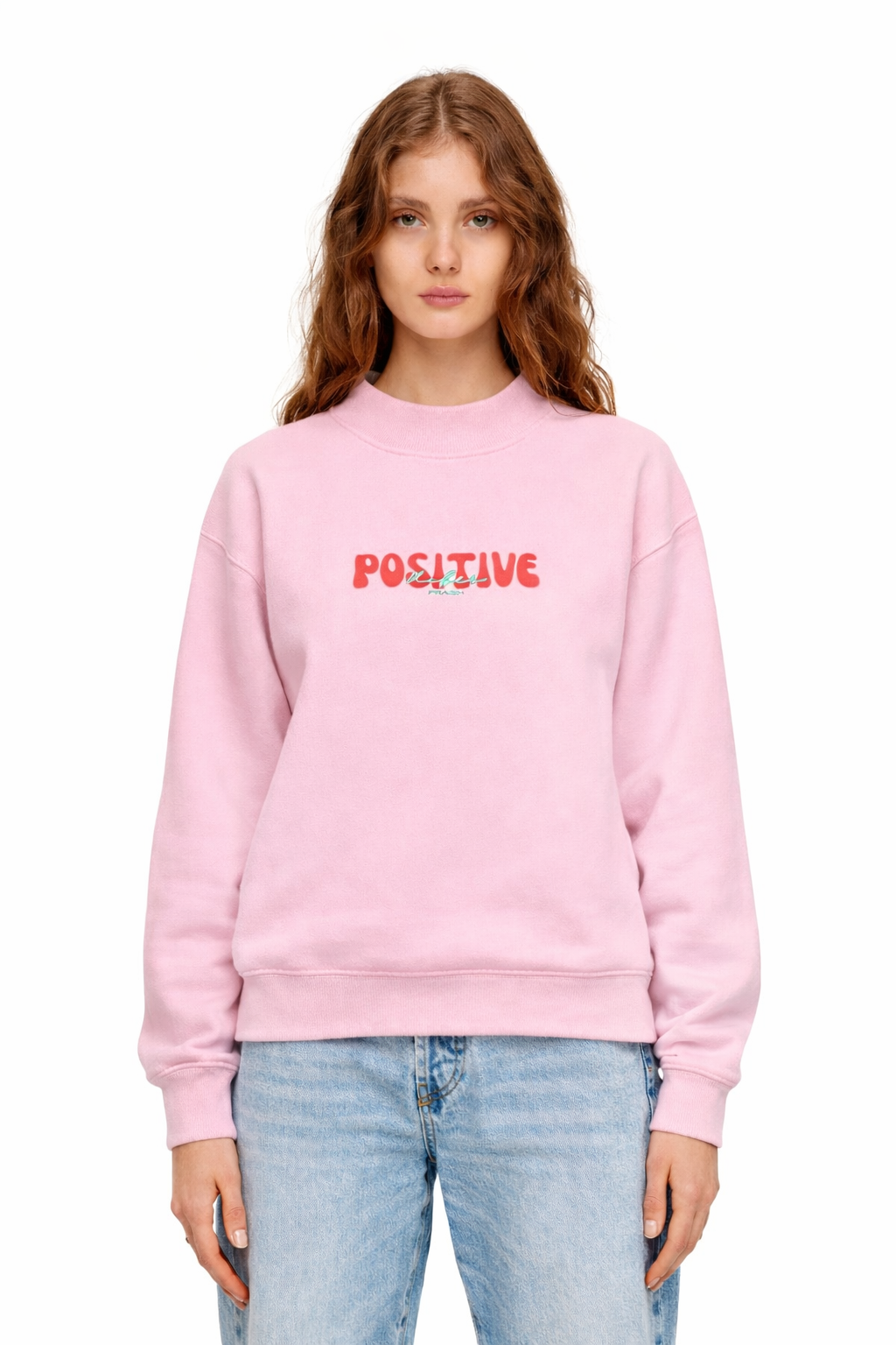 Essential Fleece Mock-Neck Crew Sweatshirt