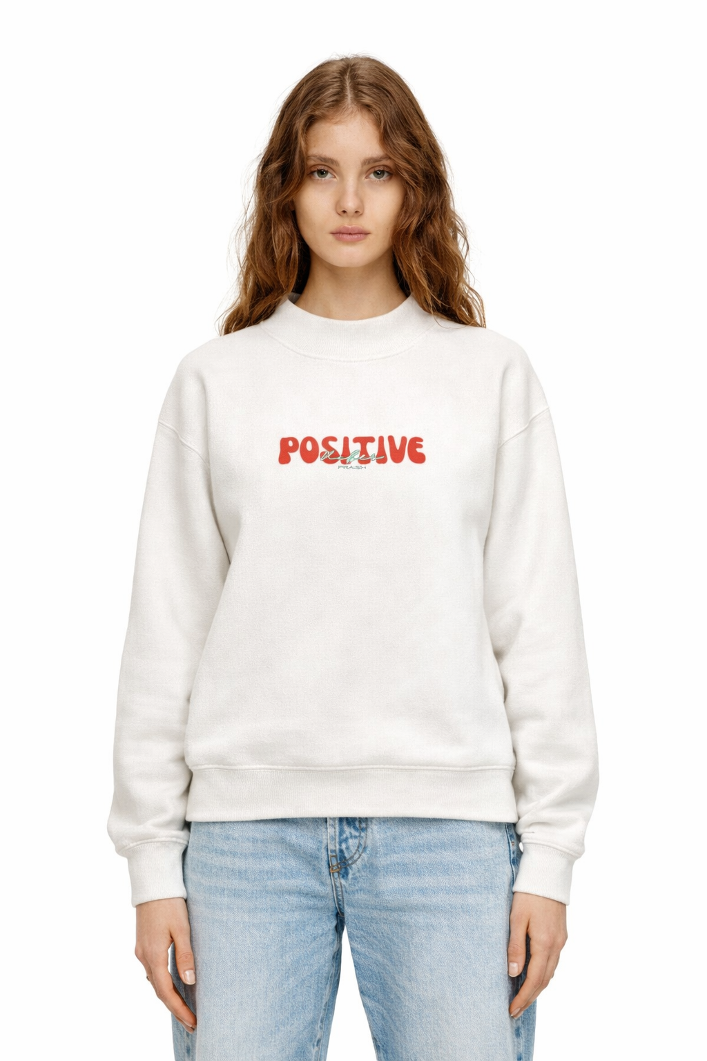 Essential Fleece Mock-Neck Crew Sweatshirt | PRAISH premium streetwear clothing