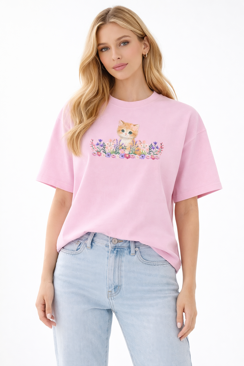 Kitty Garden Cotton Boxy T-Shirt | PRAISH premium streetwear clothing