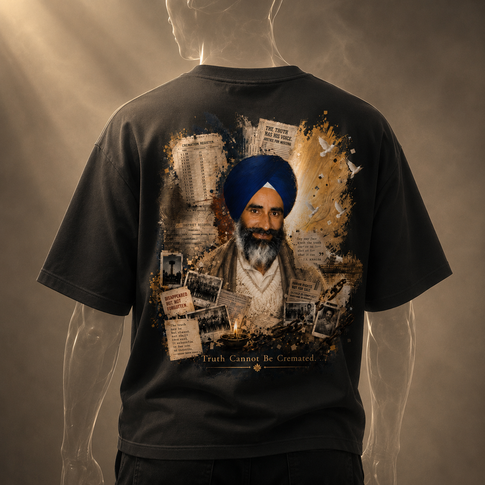 Jaswant Singh Khalra oversized heavyweight graphic T-shirt by PRAISH | PRAISH premium streetwear clothing