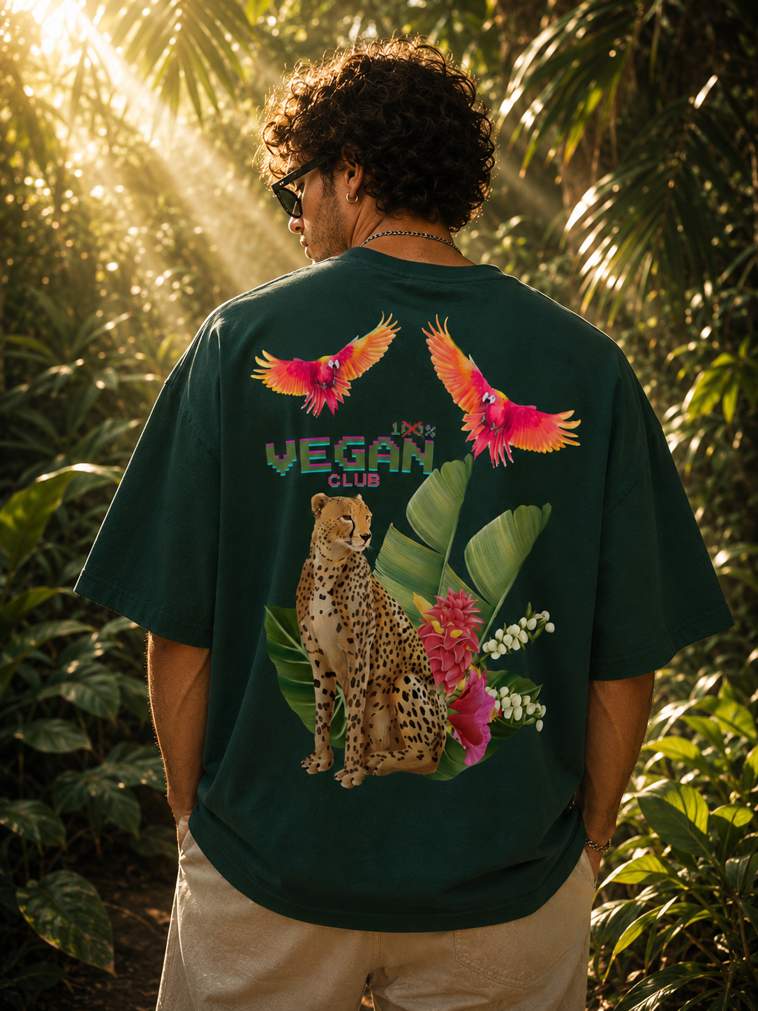 Luxury oversized cotton t-shirt tropical print | PRAISH premium streetwear clothing