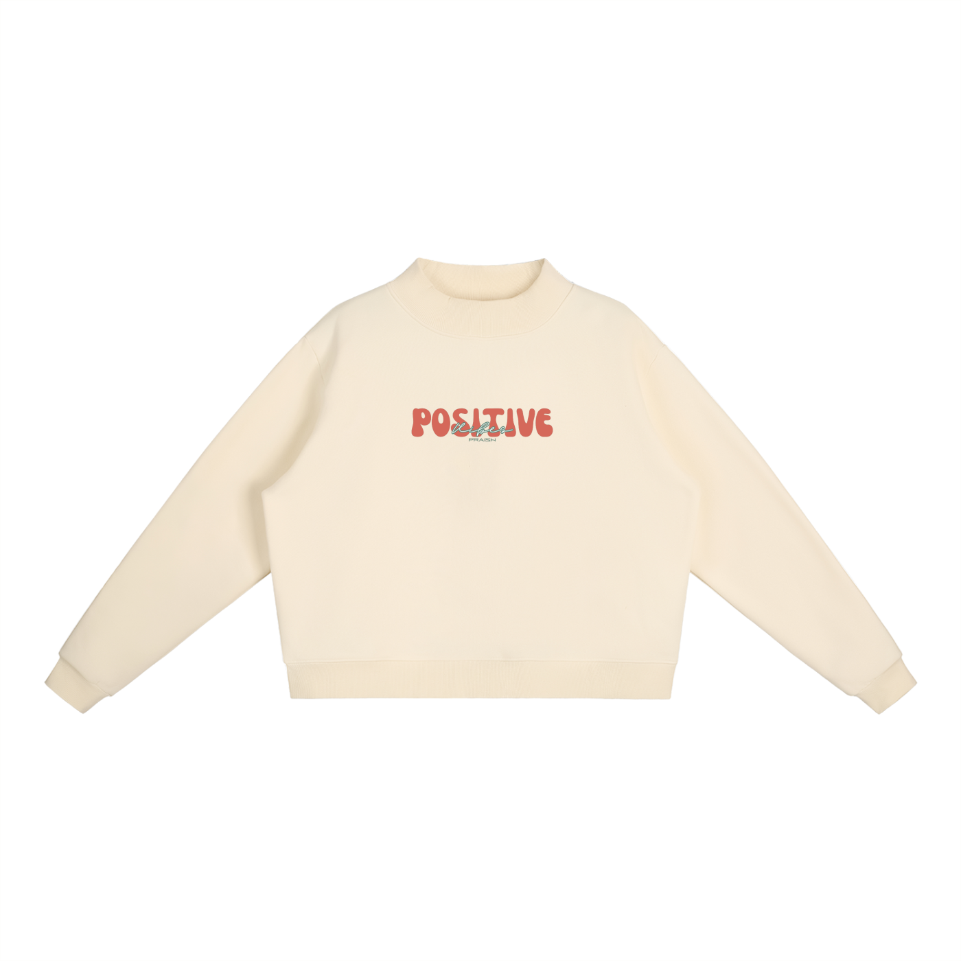 Essential Fleece Mock-Neck Crew Sweatshirt | PRAISH premium streetwear clothing